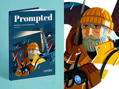 Prompted #04 Cover book book cover character cover design editorial illustration reedsy