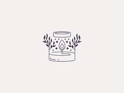 Monoline Candle beauty branddesign brandidentity branding branding concept candle design elegant fire leaf logo logo design logodesign minimalist monoline sparkle