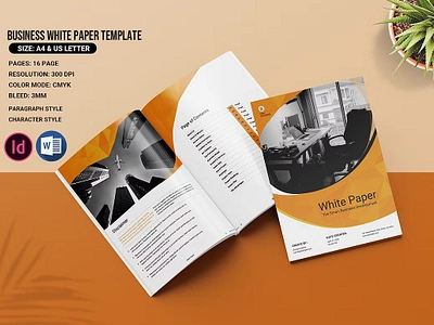 Business White Paper Template agency annual report bifold brochure business business brochure business white paper clean company brochure company profile corporate corporate brcohure creative finance indesign template minimal modern ms word multipurpose brochure promotional proposal