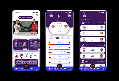 Live Soccer Mobile App live score mobile ui live soccer application soccer application ui