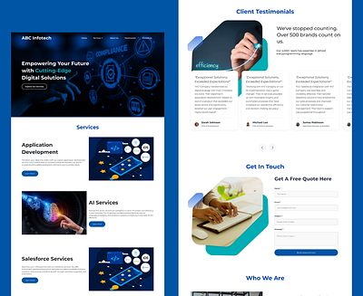 Information Technologies Website landing page branding graphic design ui ui ux design