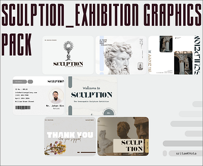 Sculption_Exhibition Graphics Bundle. art exhibition canva canva design canva template design exhibition exhibition ad exhibition graphics flyer flyer template graphic design invitation card and flyer marketing minimal design inspirations minimal graphics design print design printable printable designs printdesign simple design