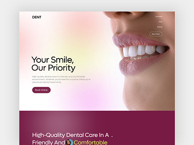 Dental Health Website care colour dental figma header landing popular ui web