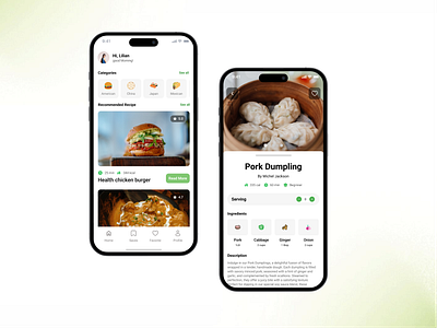 Home page, Cooking, recipes, food, mobile app cooking easy recipes foodies modern ux recipe app recipes