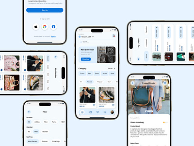 E-Commerce Mobile App for Clothing and Branding app brand branding cloth clothing design e commerce ecommerce fashion filter mobile mobileapp mobiledesign purchase search ui ux