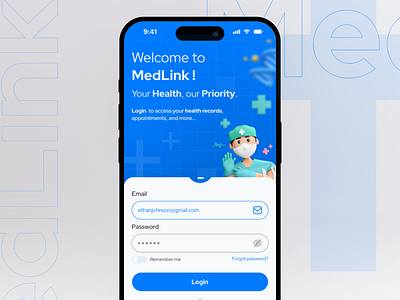 MedLink - UI/UX Design – Simplifying Healthcare appui figmadesign graphic design healthcaredesign medicalapp uiuxdesign userexperience