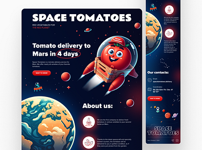 Landing Page for Tomato Delivery branding food food website graphi landing landing page product design ui ui design uiux ux design