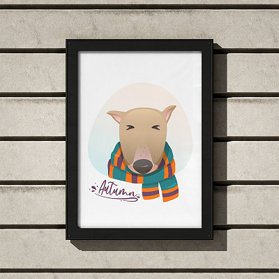 Sammy bullterriet illustration minibull vector vector illustration