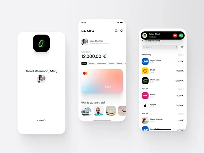 Lumio – Fintech App concept animation app call credit card detail fintech header hero login minimal payment transaction