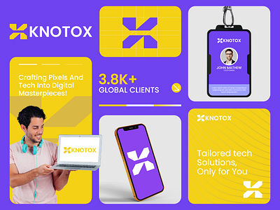 KNOTOX - Crafting Tech & Pixels into Digital Masterpieces Full branding corporate branding corporate identity creative logo creative logo design design dzsign graphic design illustration logo logo branding logo design logos minimalist logo design typography ui unique logo visual identity