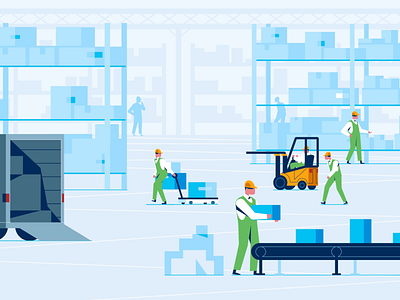 warehouse management 2d animation after effects animation character gif motion graphics warehouse