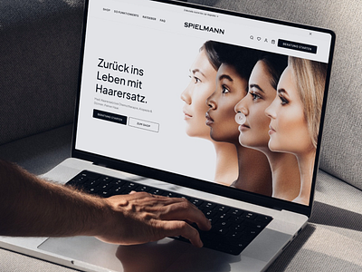 eCommerce relaunch berlin blue branding clean design ecommerce hero minimal store ui webdesign wig woman