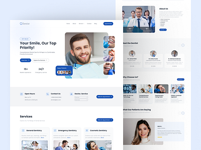 Dental Clinic- Landing Page dental dental clinic landing page ui ui design