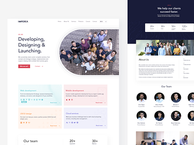 Imperea website landing page UI imperea landing landing page modern software development ui ux