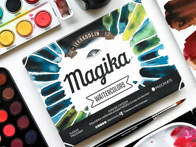 Magika Watercolors for Procreate font sans serif graphic design vector