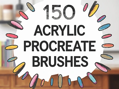 150 Acrylic Procreate Brushes branding font font sans serif graphic design illustration