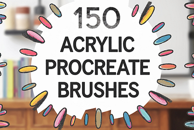 150 Acrylic Procreate Brushes branding font font sans serif graphic design illustration