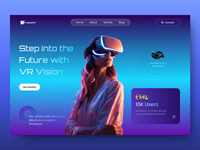 VR Landing Page Design hero section landing page ui ux vr hero section