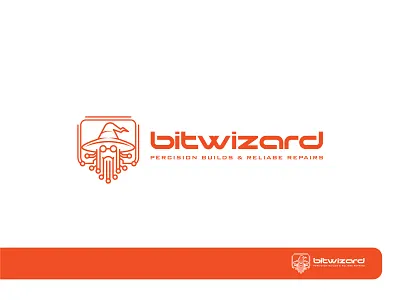 Bitwizard | Logo & Brand Identity Design brand identity branding business logo circuit board company logo computer logo computer repair computer service logo design illustration laptop logo logo logodesign logotype minimalist logo modern repair logo symbol tech logo wizard