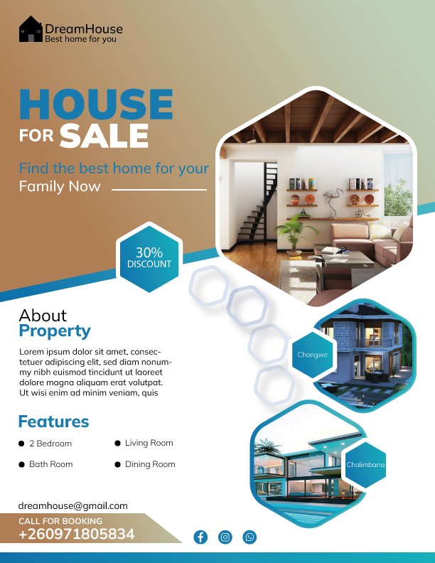 Example of House for sale Flyer