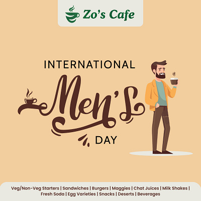 International Men's Day Poster for a Cafe