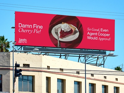 Beats & Brew: Billboard billboard branding cherry pie graphic design logo red twin picks