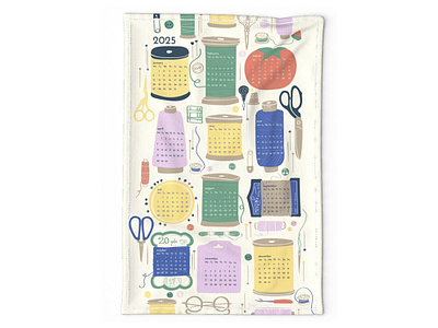 Tea Towel 2025 2025 fabric design illustration sew sewing spoonflower tea towel thread