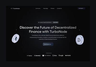 TurboNode - Web3 Landing Page Design animation ui