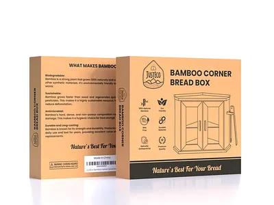 Bamboo Corner Bread Box Packaging Design adhesive label design amazon listing amazon packaging amazon product attractive label design branding cosmetic label design label design packaging design product design rendering