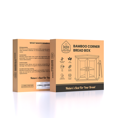 Bamboo Corner Bread Box Packaging Design adhesive label design amazon listing amazon packaging amazon product attractive label design branding cosmetic label design label design packaging design product design rendering