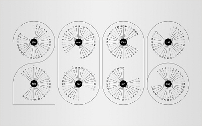 Radial Circular Calendar Design branding calendar circular design graphic design illustration logo radial typography vector