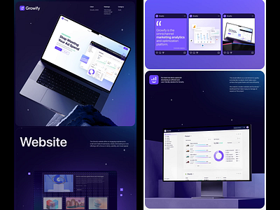 Growify Case Study - Marketing AI Website and Platform admin panel ai platform analitics b2b dashboard product design saas web design website