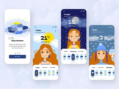 Daily Weather audio player design branding creative interface design digital finance. digitalhealthcare dribbbleshots. dribble portfolio graphic design illustration logo ui ux uxdesign