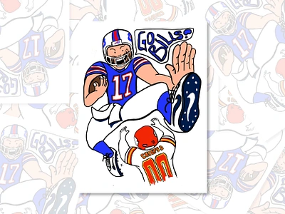 Leap bills mafia buffalo buffalo bills doodle drawing football gameday go bills hype jumping leap nfl poster procreate tiny buffalo