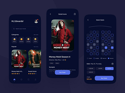 Cinema Ticket Booking 3d branding creative interface design dribbbleshots. dribble portfolio illustration logo motion graphics ticketing booking app ui uxdesign