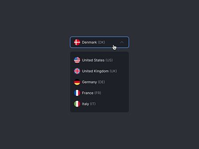 Language selector active component countries cursor dark mode darkmode design system dropdown figma hover language language dropdown language selector modal product design ui ux