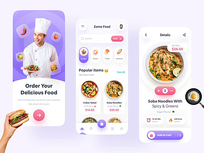 Food Ordering App branding creative interface design dribbbleshots. dribble portfolio graphic design illustration logo ui vector