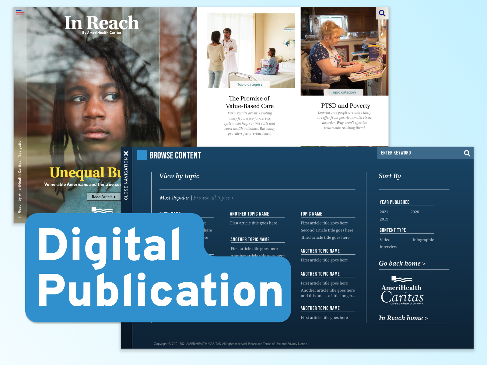 Health Payer Publication UI Design communications healthcare healthequity medicaid medicare product design thought leadership ui webdesign website