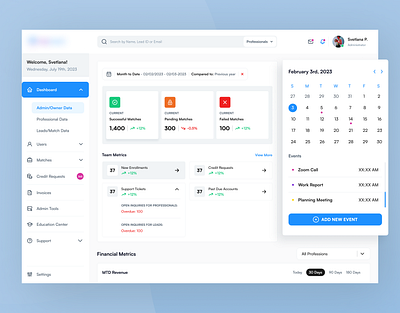 Healthcare Dashboard (SAAS Web App) UX/UI Design ai calendar chart clean design clinic dashboard doctor graphs health healthcare med website medical modern design saas startup ui ux web web app wellness