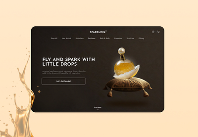 Perfume Website Design: Landing Page / Home Page UI animation branding design ui ux web