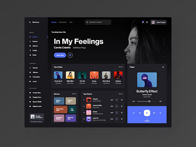 Music Dashboard Design ui design ui ux design ux design