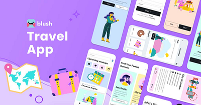 ✈️ Dayflow | Illustration System for Blush Design App app branding character design design digi digital art icon illustration travel ui vector