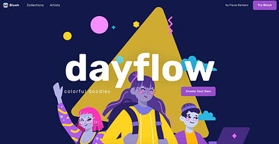 Dayflow | Illustration System for Blush Design App app branding character design cute design digital art icon illustration ui