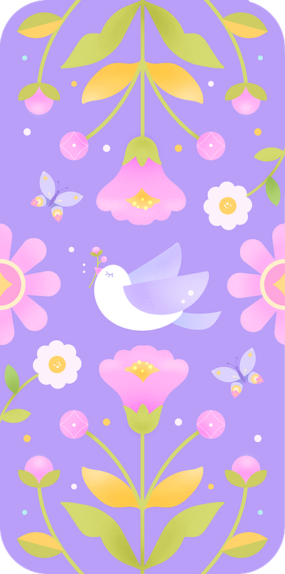 ✨ Whimsical Garden ✨ Wallpaper Design art art toy character design cute design digital art icon illustration nature ui vector wallpaper