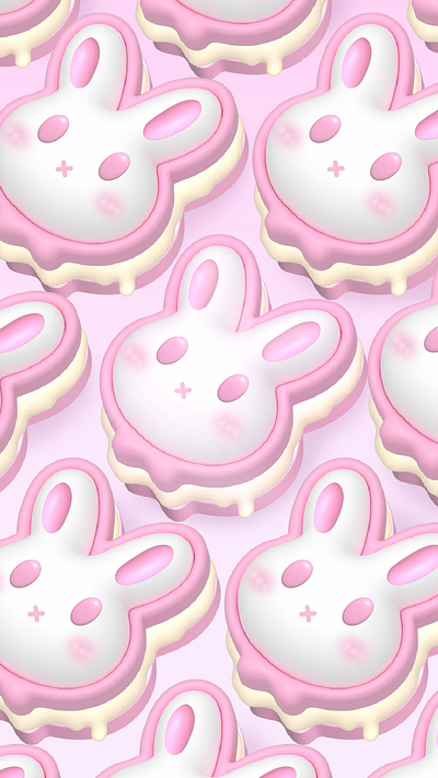 🍰 Vanilla Bunny Dessert | 3D Art 3d 3d art animal blender character design cute design digital art icon illustration rabbit