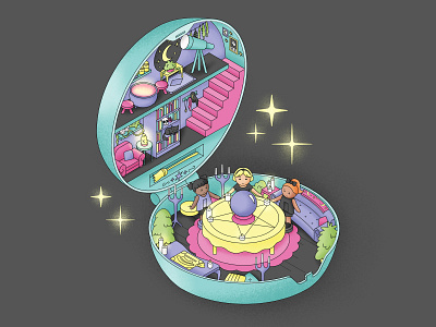 Polly Poltergeist 90s illustration isometric polly pocket polly poltergeist