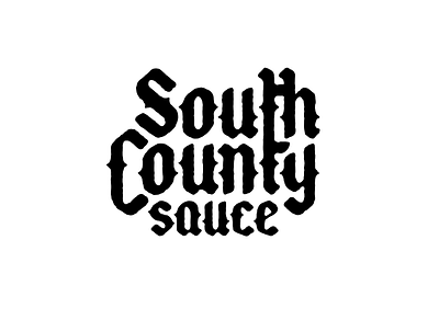 South County Sauce Logotype black blackletter branding grunge hot sauce logotype south typography