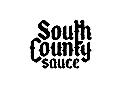 South County Sauce Logotype black blackletter branding grunge hot sauce logotype south typography