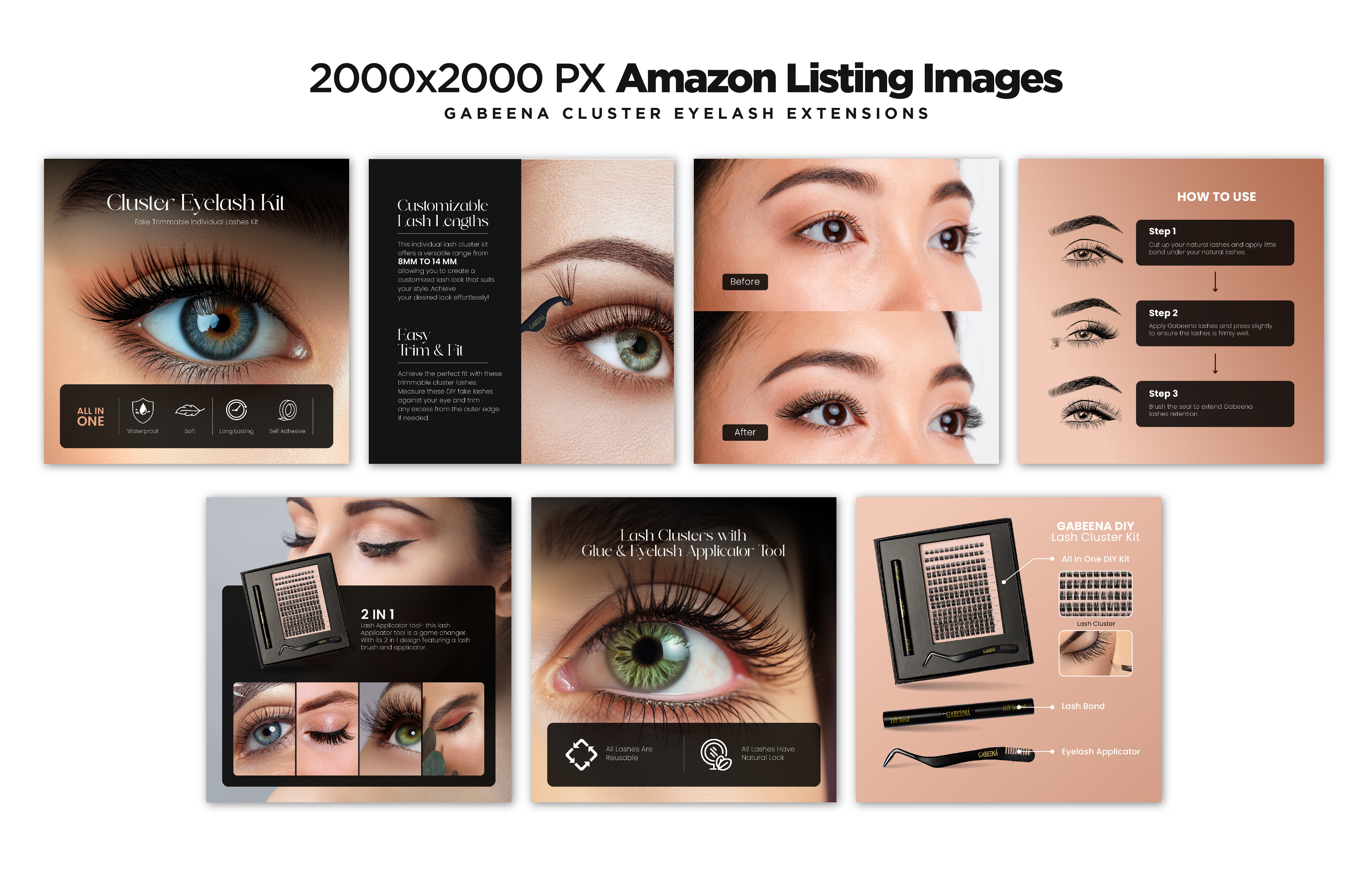 Product Images: Eyelash extensions amazon enhance brand content branding graphic design