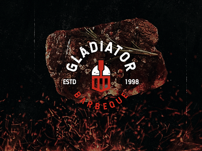 Gladiator Grill Logo Design barbeque brand branding design food gladiator graphic design grill logo modern restaurant steak trend vector